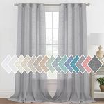 H.VERSAILTEX Linen Blended Curtains Light Filtering Linen Curtain Drapes Semi Sheer Linen Curtains for Living Room Grommet Panels for Patio Glass Door/Balcony (Set of 2, 52" W x 95" L - Gray)