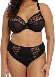 Elomi Women's Plus Size Namrah Underwire Plunge Bra, Jet, 42H