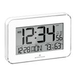 Marathon Plastic Crystal Framed Atomic Wall Clock with Temperature & Humidity (CL030060WH, White)