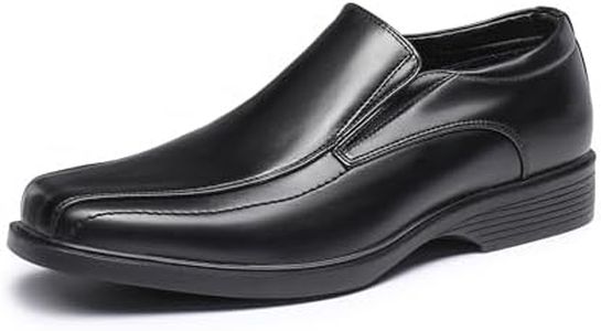 Bruno Marc Men's Square Toe Dress Shoes Slip On Loafers Wide Width,Size 12W,Black,CAMBRIDGEWIDE-05