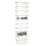 Now & Zen Plastic Stackable Shoe Organiser Storage Box Case with Lid - Set Of 10 ( 5.5 L)