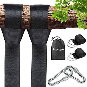 Frocopo Tree Swing Strap Hanging Kit, 5FT Extra Long Tree Swing Straps Hold 2200LBS, Premium Nylon Straps for Tree Branch with Safety Lock Carabiners, Hammock Hanging Strap Quick & Easy Installation