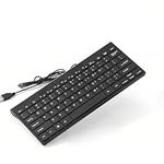 VicRole Ultra-Thin Silent Mini USB Wired Keyboard with Multi Shortcut Keys, Compact Portable Small Keyboard for Laptop iMac Pc Computer Smart TV, Compatible with Android/Mac OS/Windows System (Black)