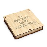 FELICIA ART 20 Reasons Why I Need You (why I Love You) Wood Box with 20 Hearts Pills with Love Message Gift Box For Anniversary, Birthday, Valentines Day,Lovable Person Gift (Engineered wood)