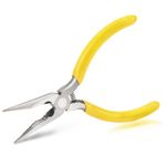 Rongon Needle Nose Pliers 5 Inch Precision Long Nose Pliers Small Jewelry Pliers Craftsman Tools for Bending Wire, Handcraft, PCB Board, Working in Tight Areas