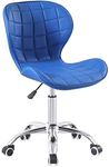 Charles Jacobs Swivel Office Chair with Chrome Base Wheels and Adjustable Height in Blue