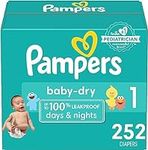 Pampers Baby Dry Diapers - Size 1, 