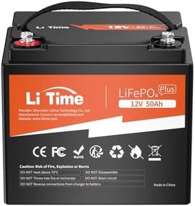 Litime 12v 50ah Lifepo4 Lithium Battery 12.8 Volt Lithium Iron Phosphate 50 Amp Deep Cycle Battery 10 Years Lifespan 4000+ Cycles for Solar Power Home Energy Storage