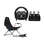 Logitech G Logitech G920 Driving Force Racing Wheel for Xbox and PC + Playseat Challenge X Racing Seat Edition - UK Plug - Black