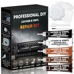 Leather Repair Kit, Vinyl Repair Kit for Car seats, Leather Couch Repair Kits for Purse, Jacket, Restore Any Material, Fix Scratches, Tears, Holes,Peeling with Super Easy Instructions, Match Any Color