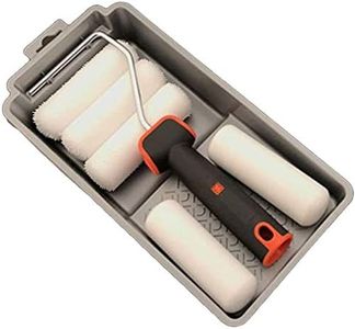 Edward Tools 7 Piece 4” Paint Roller Kit - Includes Acrylic, Polyester and Foam Covers - Deluxe Plastic Paint Tray - Ergo-Grip Frame with Rubber Handle