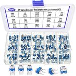 RUNCCI-YUN 150pcs 15 Values 100 Ohm- 2M Ohm Ohm Potentiometer Variable Resistor Arduino Potentiometer variable trimmer resistor Assortment Kit（ Blue and white ）