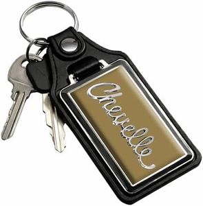 Brotherhood Car Key Chain for Chevelle - Classic Models Keychain for Men and Women Gift Key Ring - Desert Sand - Script 1970