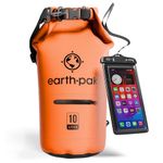 Earth Pak- Waterproof Dry Bag with Front Zippered Pocket Keeps Gear Dry for Kayaking, Beach, Rafting, Boating, Hiking, Camping and Fishing with Waterproof Phone Case