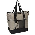 Everest Luggage Deluxe Shopping Tote, Khaki/Black, Khaki/Black, One Size,1002DLX-KH/BK