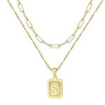 JSJOY Gold Initial Necklace for Wom