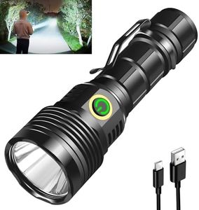 LED Flashlight,Rechargeable Torch 30000 High Lumens,Super Bright Type-C Fast Charging Torches,5 Modes IP67 Waterproof Flash Light for Emergencies,Hiking,Camping