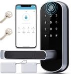 Keyless-Entry Fingerprint Smart Door Lock: Sifely Digital Electronic Lock with Code Passcode, Electric Door Knob, Biometric Handle, Perfect for Entry Doors, Bedroom Doors (Silver Smart Lock)