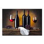 First Wall Art - Wine Kitchen Wall Art Decor Grape Wine in Bottle Cups Canvas Pictures Artwork 24x36inch Food Painting Prints for Home Living Dining Room