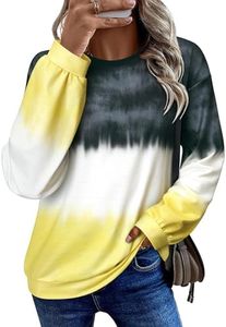 Dresswel Oversized Sweatshirt for Women Long Sleeve Loose Tops Round Neck Casual Pullover Sweater Fall Tie Dye Shirts, Black 3XL