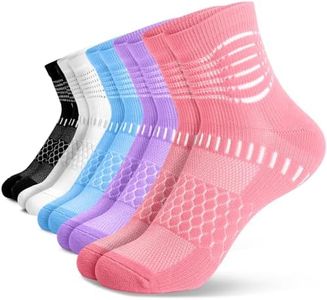 IRAMY Compression Socks for Women Men Coolmax Moisture Wicking Socks with Ankle Support Plantar Fasciitis Relief 5 Pairs