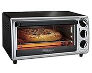 Proctor Silex Modern Toaster Oven, 1100 Watts, Black with Silver Accents, 31122PS