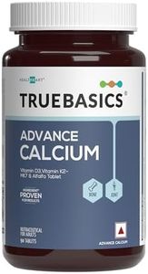 TrueBasics Advance Calcium For Women & Men (90 Tablets) | With Vitamin D3, Vitamin K2-MK7, Alfalfa, Clinically Researched Ingredients | For Healthy Bone & Joint Strength