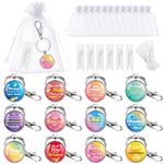 12 Pcs Thank You Keychain Gift Personalized Keychain Bulk Gifts, Inspirational Quotes Keychain with Organza Bags and Thank You Cards for Coworker Nurse Teacher Staff Office Appreciation Gifts