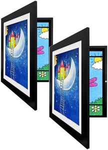 WDXIUE Kids Art Frame, Kids Artwork Frames Changeable, Art Frames for Kids Art, 8.5x11 Front Loading Art Black Frame Holds Art Display 150 Pieces (BLACK -2-Pack)