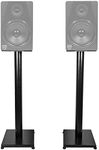 Rockville Pair RS29B 29" Steel Bookshelf Speaker and Studio Monitor Stands-Black V2