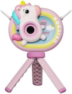 RAMNATH Unicorn Kids Digital Camera for Girls Toddler Camera HD 1080P Video Camera for Kids Age 3-12 Kids Selfie Camera with Flip-Up Monitor Mini Kids Camera Christmas Birthday Gift for Girl