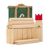 ApudArmis Kubb Yard Game Set, Viking Chess Outdoor Clash Toss Yard Game with Carrying Case - Rubber Wooden Backyard Lawn Games Set for Teens Adults Family