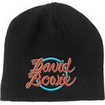 David Bowie Beanie Hat 1978 World Tour Logo Official Black Size One Size, Black, One Size