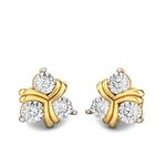 CANDERE - A KALYAN JEWELLERS COMPANY 18K BIS Hallmark Pure Yellow Gold and certified SIIJ Real Diamond Stud Earring for Womens with Screw Back closure