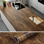 VEELIKE Thick Rustic Wood Wallpaper 15.7''x354'' Brown Wood Grain Contact Paper for Cabinets Countertops Waterproof Wood Peel and Stick Wallpaper Self Adhesive Wood Vinyl Wrap for Kitchen Table Door