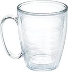 Tervis Made in USA Double Walled Clear & Colorful Tabletop Insulated Tumbler Cup Keeps Drinks Cold & Hot, 16oz Mug, Clear