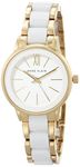 Anne Klein Women's Resin Bracelet Watch, AK/3878, Gold/White, AK/3878WTGB