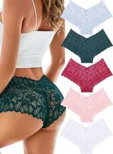 READY TO LOVE Sexy Women's Underwear Lace Shorts V Waist Breathable Cheeky Panties Boyshorts Underwear Women 5 Pack