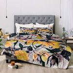 Deny Designs Marta Barragan Camarasa Abstract Pattern of Yellow Blooms Comforter Set with Pillow Shams, Twin, Multi