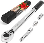 MULWARK 3/8-Inch Drive Torque Wrench 10-80 ft.lb / 13.6~108.5 Nm - Gift for Men - 4PC High Precision Dual Range Scales Click Torque Wrench Set