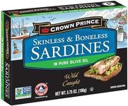 Crown Prince Skinless & Boneless Sardines in Olive Oil, 3.75-Ounce Cans (Pack of 12)