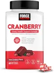 FORCE FACTOR Cranberry Soft Chews, Cranberry Supplement with D Mannose and Cranberry Extract to Support Bladder and Urinary Tract Health for Women, Vegan, Sweet Cranberry Flavor, 60 Soft Chews