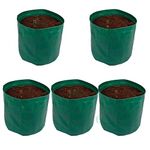 Bio Blooms Agro India Pvt. Ltd. 9X9Inch HDPE Plant Grow Bags for Terrace Gardening | Pack of 4| Dark Green Color| Outdoor Use| 340 GSM|