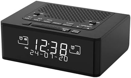 iTOMA DAB & FM Radio Alarm Clock with 40 Preset Stations, Dimmable LCD Display, Dual Alarm with ON/OFF Button, Snooze, Bluetooth 525