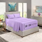 Nestl Bedding Extra Deep Pocket Fitted Sheet - Super Deep California King Fitted 4 Piece Sheet Set Deep Bed Sheets - 84 x 72 inches - Lavender