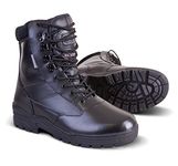 New Mens Army Military Combat Full All Leather Army Patrol Work Hiking Cadet Boot Black (UK 11)