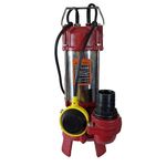 Submersible Sewage Pump 150L/min 1100W Effluent Dirty Water Pond Heavy Duty Carbon Steel Cutting Blades - Fitted with Float Switch and Standard UK 3-Pin Plug - Includes 5m 2" Layflat Hose