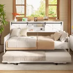Homieasy Daybed with Trundle, Farmh