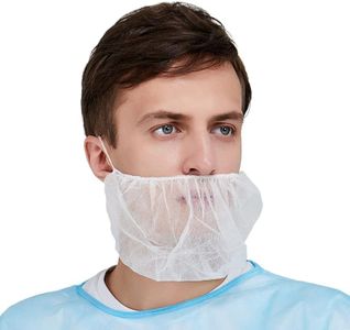 Medical Nation 100 Pack Disposable Beard Nets for Men - Full Coverage Beard Covers, Breathable Beard Guards Food Service, Cooking, Cleaning, Construction & More | 100 Pack, White 18" Beard Net