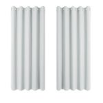 PONY DANCE Bedroom White Curtains - Living Room Curtains with Eyelets for Bay Window Silver Drapery for Privacy Protected, 2 PCs, 66 inch Width x 54 inch Length, Greyish White